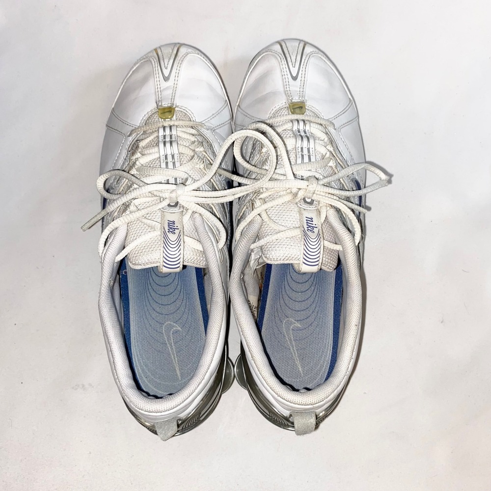 Nike Shox VT White Metallic Silver Blue Womens Running Shoes 312756-141 Size 8 - Picture 14 of 16